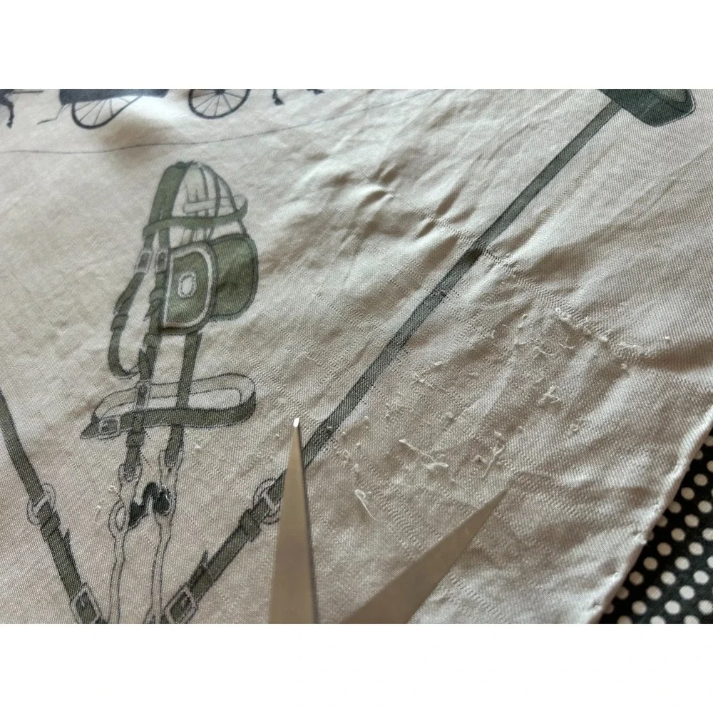 1950s Hermes Paris Qui Roule Hugo Grygkar Silk Shawl Scarf Carre 90 Flaws Read